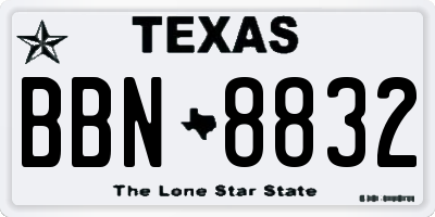 TX license plate BBN8832