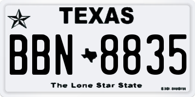 TX license plate BBN8835