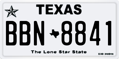 TX license plate BBN8841