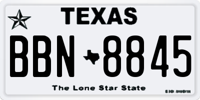 TX license plate BBN8845