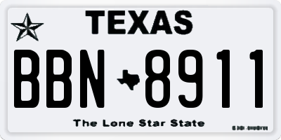 TX license plate BBN8911