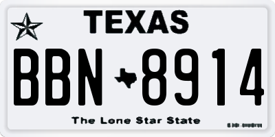 TX license plate BBN8914
