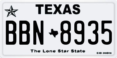 TX license plate BBN8935