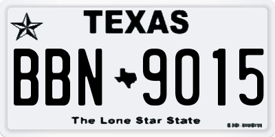 TX license plate BBN9015