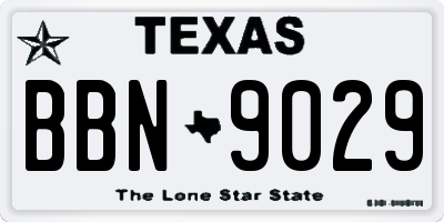 TX license plate BBN9029