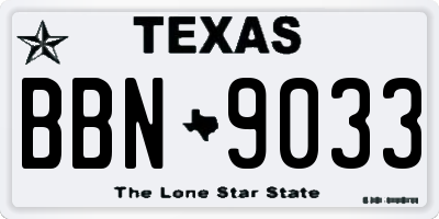 TX license plate BBN9033