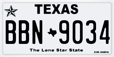 TX license plate BBN9034