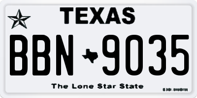 TX license plate BBN9035