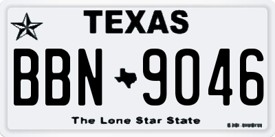 TX license plate BBN9046
