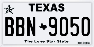 TX license plate BBN9050