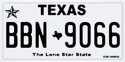 TX license plate BBN9066