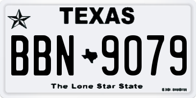 TX license plate BBN9079