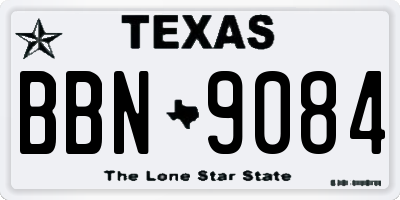 TX license plate BBN9084