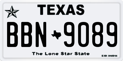 TX license plate BBN9089