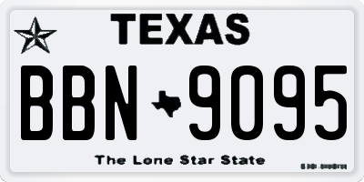 TX license plate BBN9095