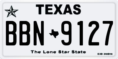 TX license plate BBN9127