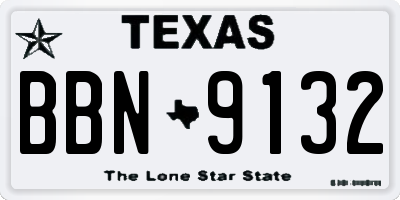 TX license plate BBN9132