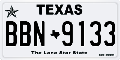TX license plate BBN9133