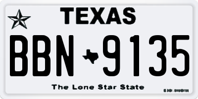 TX license plate BBN9135