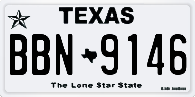TX license plate BBN9146