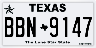 TX license plate BBN9147