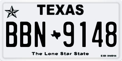 TX license plate BBN9148