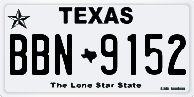 TX license plate BBN9152