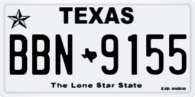 TX license plate BBN9155