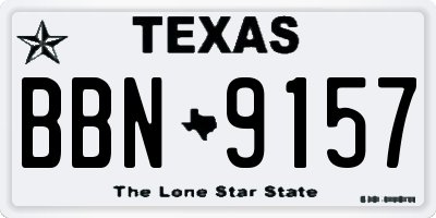 TX license plate BBN9157