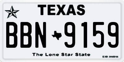 TX license plate BBN9159
