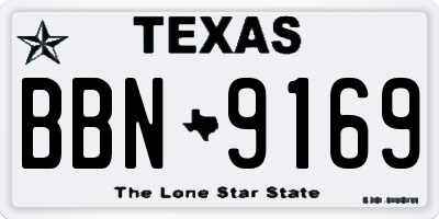 TX license plate BBN9169