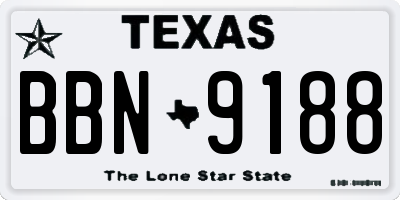 TX license plate BBN9188