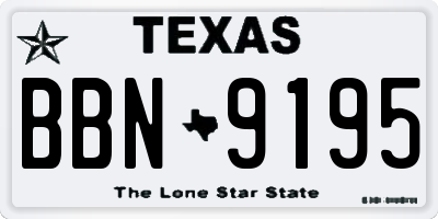 TX license plate BBN9195
