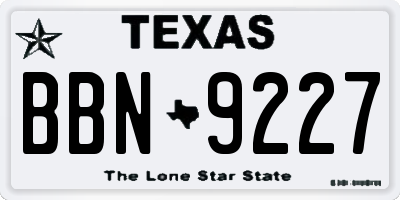 TX license plate BBN9227