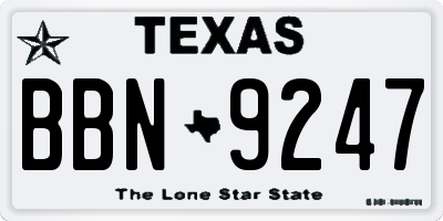 TX license plate BBN9247