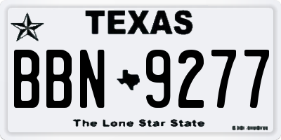 TX license plate BBN9277