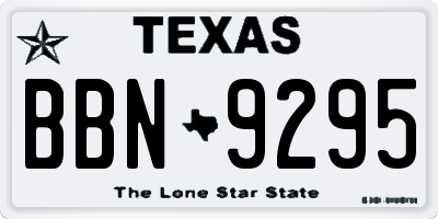 TX license plate BBN9295