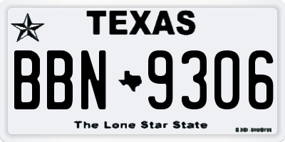 TX license plate BBN9306