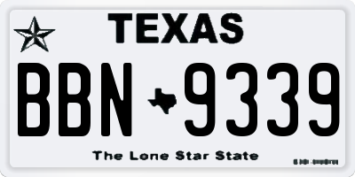 TX license plate BBN9339