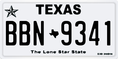 TX license plate BBN9341