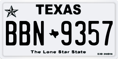 TX license plate BBN9357