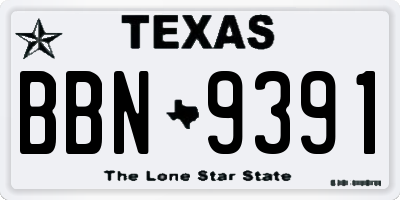 TX license plate BBN9391