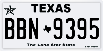 TX license plate BBN9395