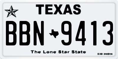TX license plate BBN9413
