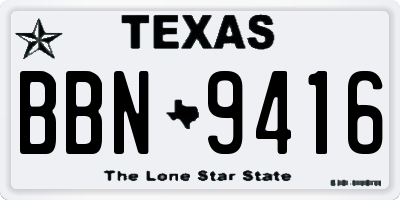 TX license plate BBN9416