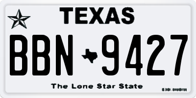 TX license plate BBN9427