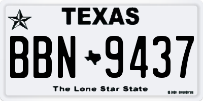 TX license plate BBN9437