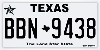 TX license plate BBN9438