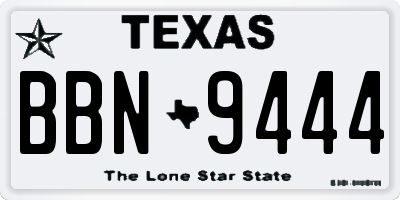 TX license plate BBN9444