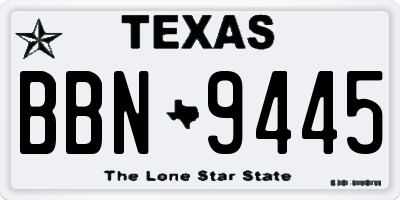 TX license plate BBN9445